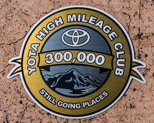 300,000 Mile Gold Sticker – Yota High Mileage Club