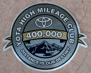400,000 Mile Platinum Sticker